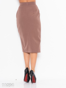 Спідниця міді ISSA Plus модель 11094_бежевый Фото