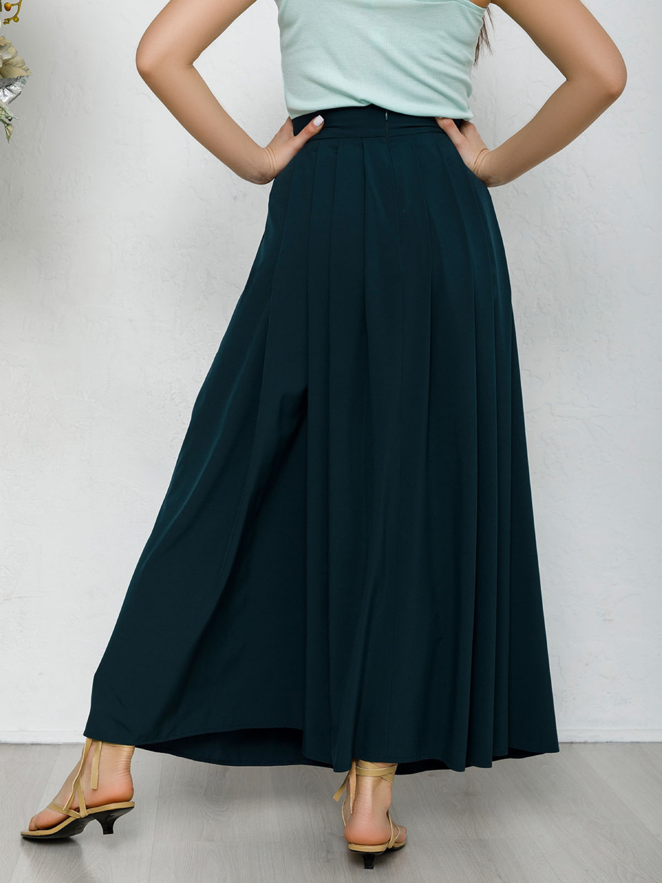 Юбка макси ISSA Plus модель 12572_зеленый Фото