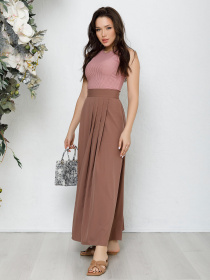 Юбка макси ISSA Plus модель 12572_коричневый Фото