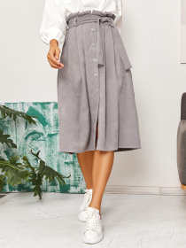 Юбка миди ISSA Plus модель 12867_серый Фото