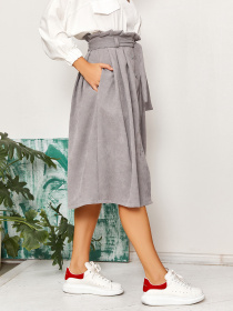 Юбка миди ISSA Plus модель 12867_серый Фото