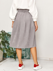 Юбка миди ISSA Plus модель 12867_серый Фото