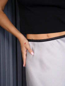 Юбка макси ISSA Plus модель 14127_серый Фото