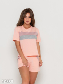 Спортивний костюм ISSA Plus модель 10888_персиковый Фото