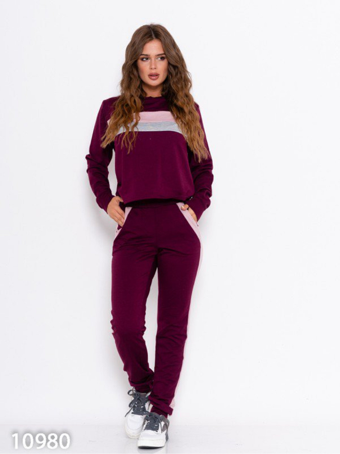 Спортивный костюм ISSA Plus модель 10980_бордовый Фото