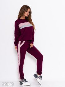 Спортивный костюм ISSA Plus модель 10980_бордовый Фото