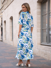 Сукня міді ISSA Plus модель 14750_мультиколор Фото