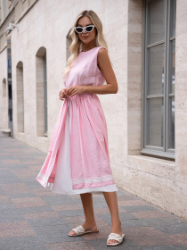 Платье миди ISSA Plus модель 14751_розовый Платье миди ISSA Plus модель 14751_розовый Фото