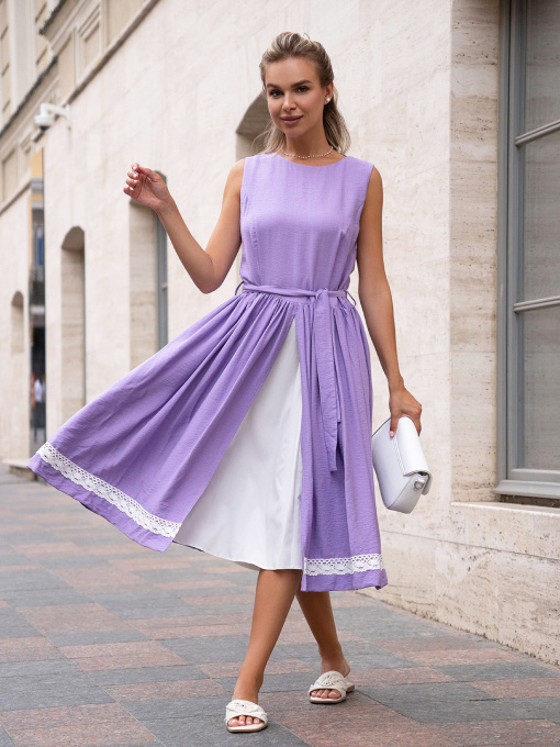 Сукня міді ISSA Plus модель 14751_сиреневый Фото