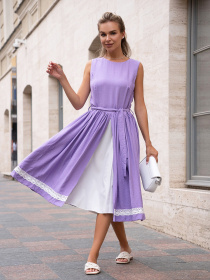 Платье миди ISSA Plus модель 14751_сиреневый Фото