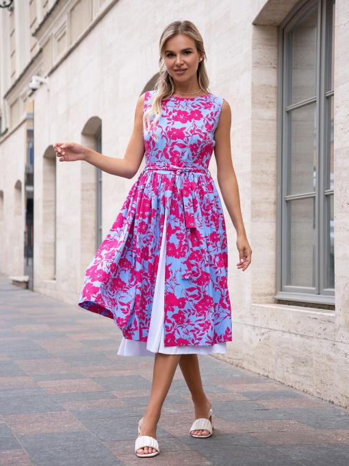 Сукня міді ISSA Plus модель 14752_мультиколор Фото