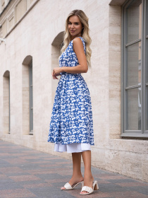 Платье миди ISSA Plus модель 14753_темно_голубой Фото