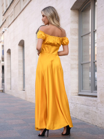 Платье макси ISSA Plus модель 14755_горчичный Платье макси ISSA Plus модель 14755_горчичный Фото