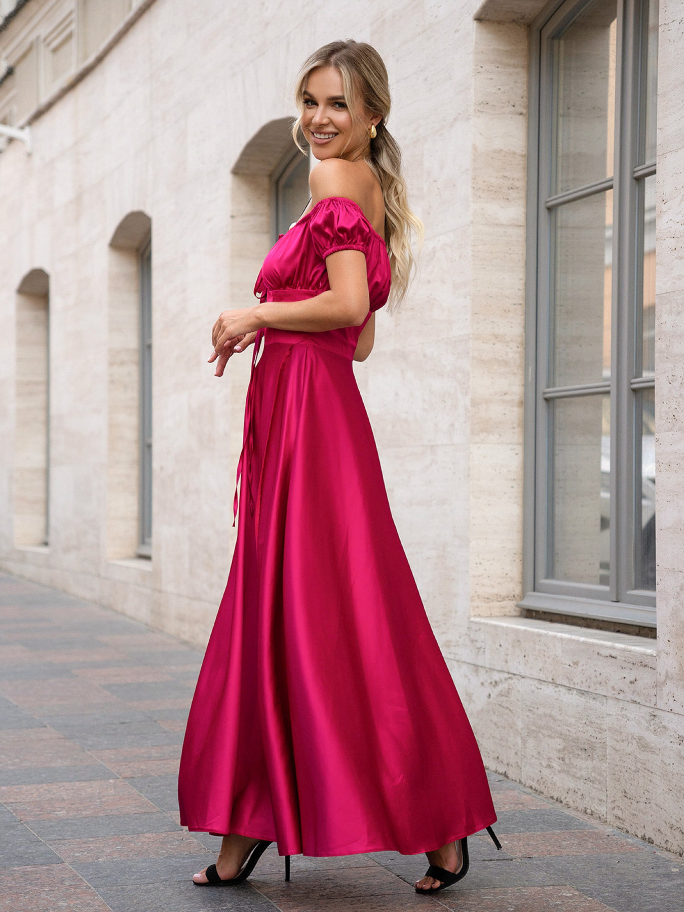 Платье макси ISSA Plus модель 14755_малиновый Фото