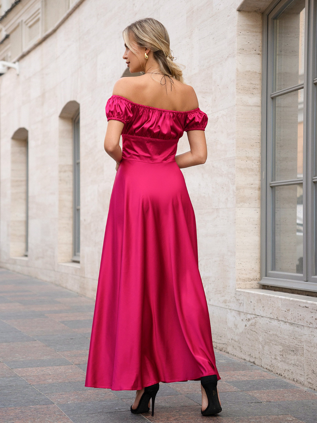 Платье макси ISSA Plus модель 14755_малиновый Фото