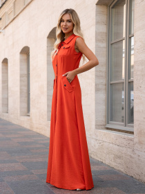 Платье макси ISSA Plus модель 14757_оранжевый Фото
