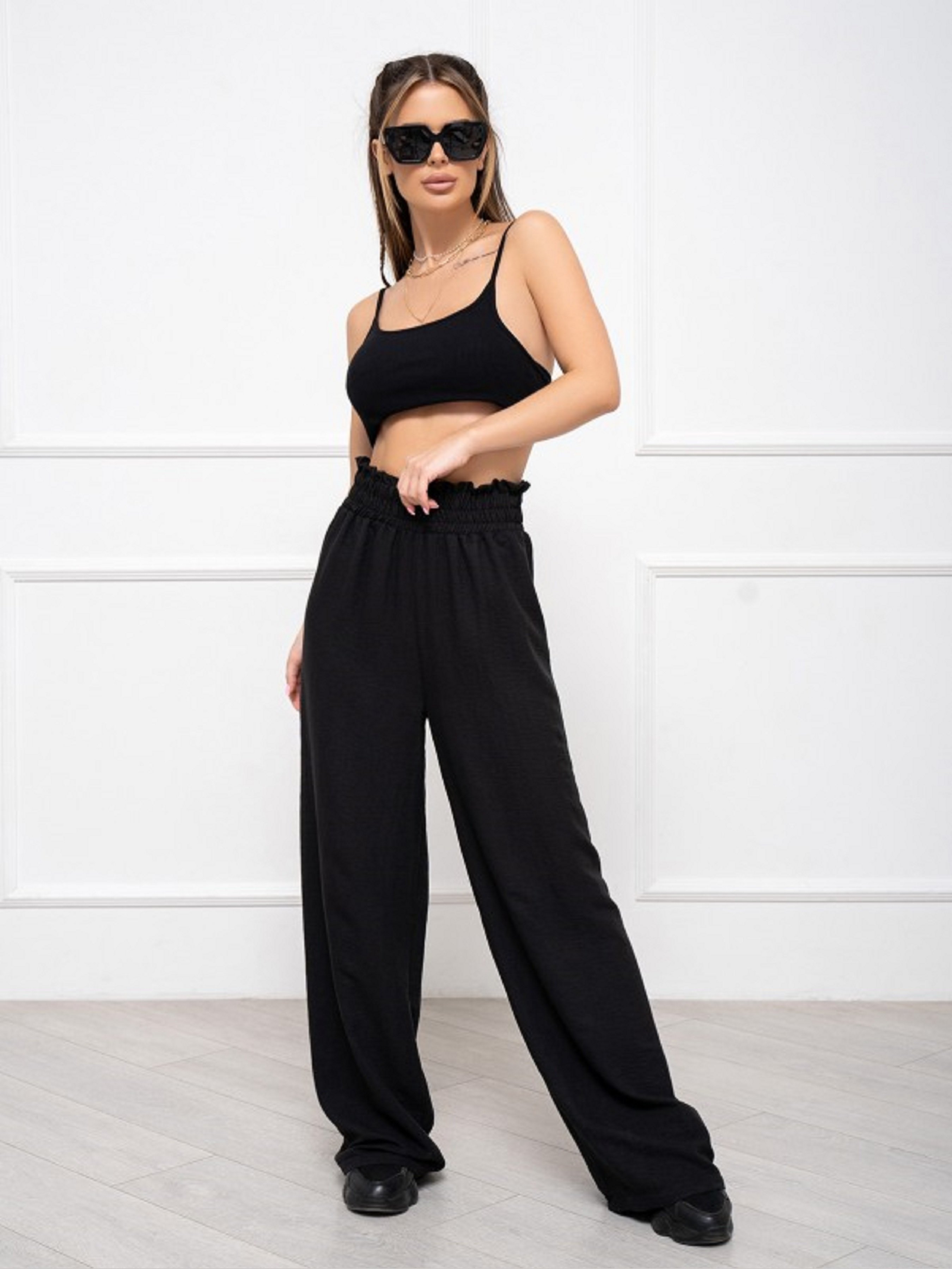 Лляне Жіноче Палаццо ISSA Plus  (13939A_black) колір чорний