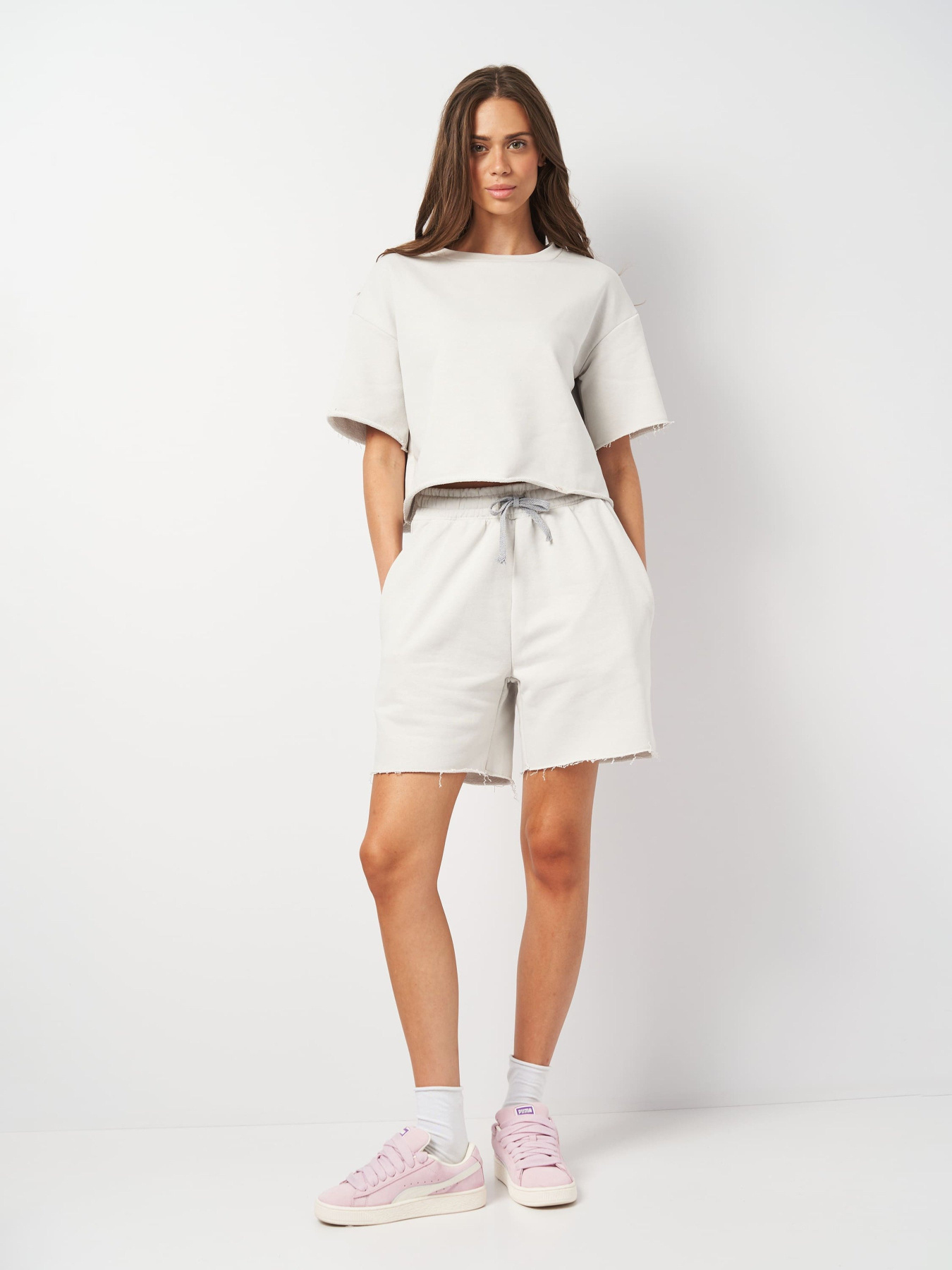 Повседневные шорты Роза модель 231208_light_grey Фото