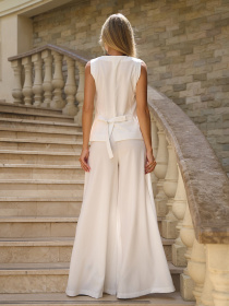 Деловой костюм ISSA Plus модель 14763_белый Деловой костюм ISSA Plus модель 14763_белый Фото