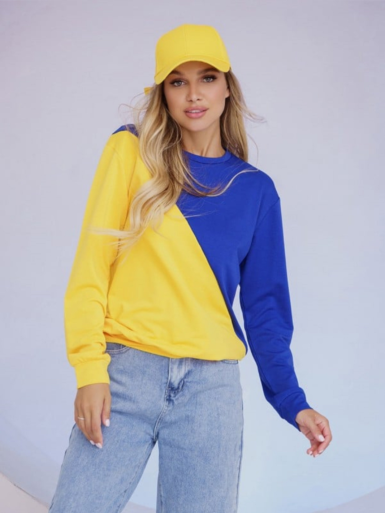 Світшот ISSA Plus модель 13499A_желтый_голубой Фото