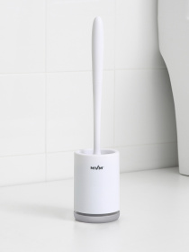 Ершик с силиконовой щеткой клеящийся настенный белый с серым MBM MY HOME модель BP-12 WHITE/GRAY Фото