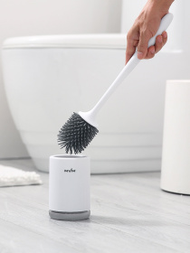 Йоржик з силіконовою щіткою підлоговий білий з сірим MBM HOME модель BP-13 WHITE/GRAY Фото