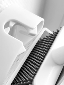 Ершик с узкой силиконовой щеткой клеящийся настенный белый с серым MBM MY HOME модель BP-34 WHITE/GRAY Фото