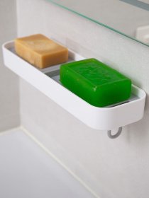 Мыльница двойная клейкая с крючками белая MBM HOME модель BP-11 WHITE Мыльница двойная клейкая с крючками белая MBM HOME модель BP-11 WHITE Фото