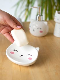 Мыльница белая Cute Cat MBM HOME модель BA-20 WHITE Мыльница белая Cute Cat MBM HOME модель BA-20 WHITE Фото