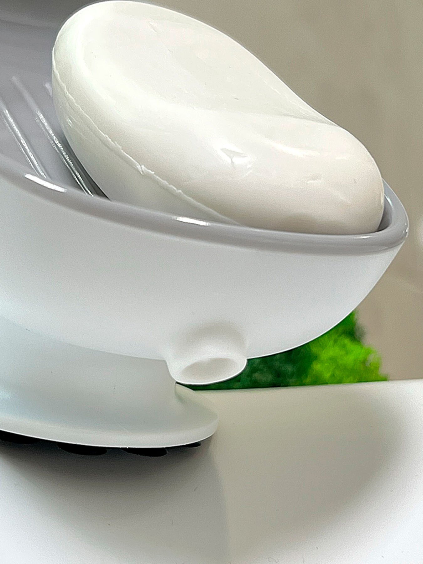 Мыльница на присоске белая с серым MBM MY HOME модель BP-38 WHITE/GRAY Фото