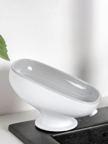 Мыльница на присоске белая с серым MBM MY HOME модель BP-38 WHITE/GRAY Фото