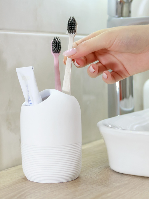 Подставка для зубных щеток и пасты белая Boston MBM MY HOME модель BA-03 WHITE Фото