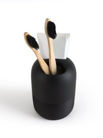 Подставка для зубных щеток и пасты черная Boston MBM MY HOME модель BA-03 BLACK Фото