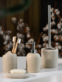 Подставка для зубных щеток и пасты бежевая Boston MBM MY HOME модель BA-03 BEIGE Фото