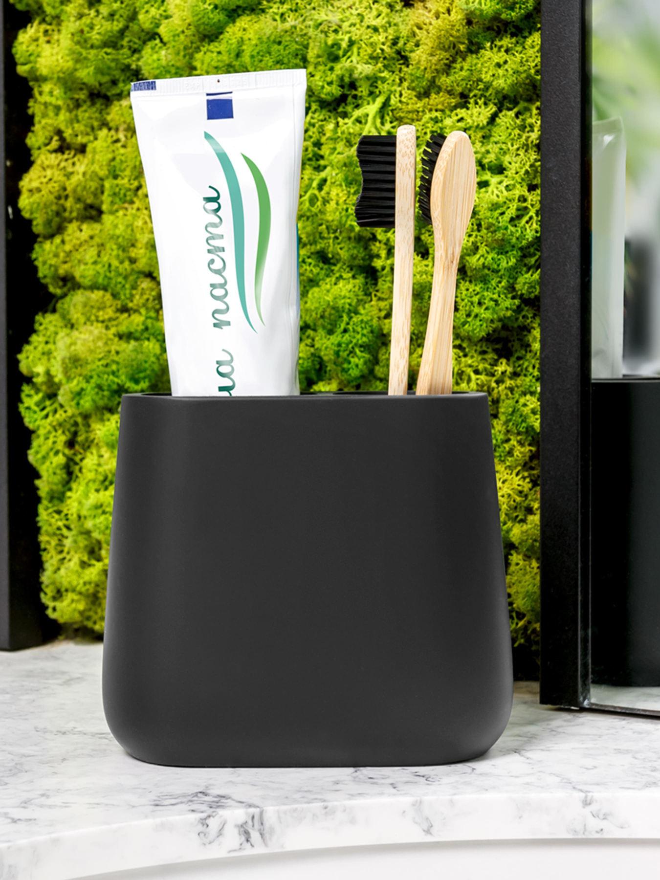 Подставка для зубных щеток и пасты черная Richmond MBM HOME модель BA-08 BLACK Фото