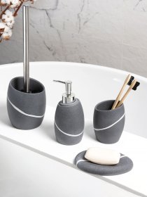 Подставка для зубных щеток и пасты серая Crimea MBM MY HOME модель BA-12 GRAY Фото