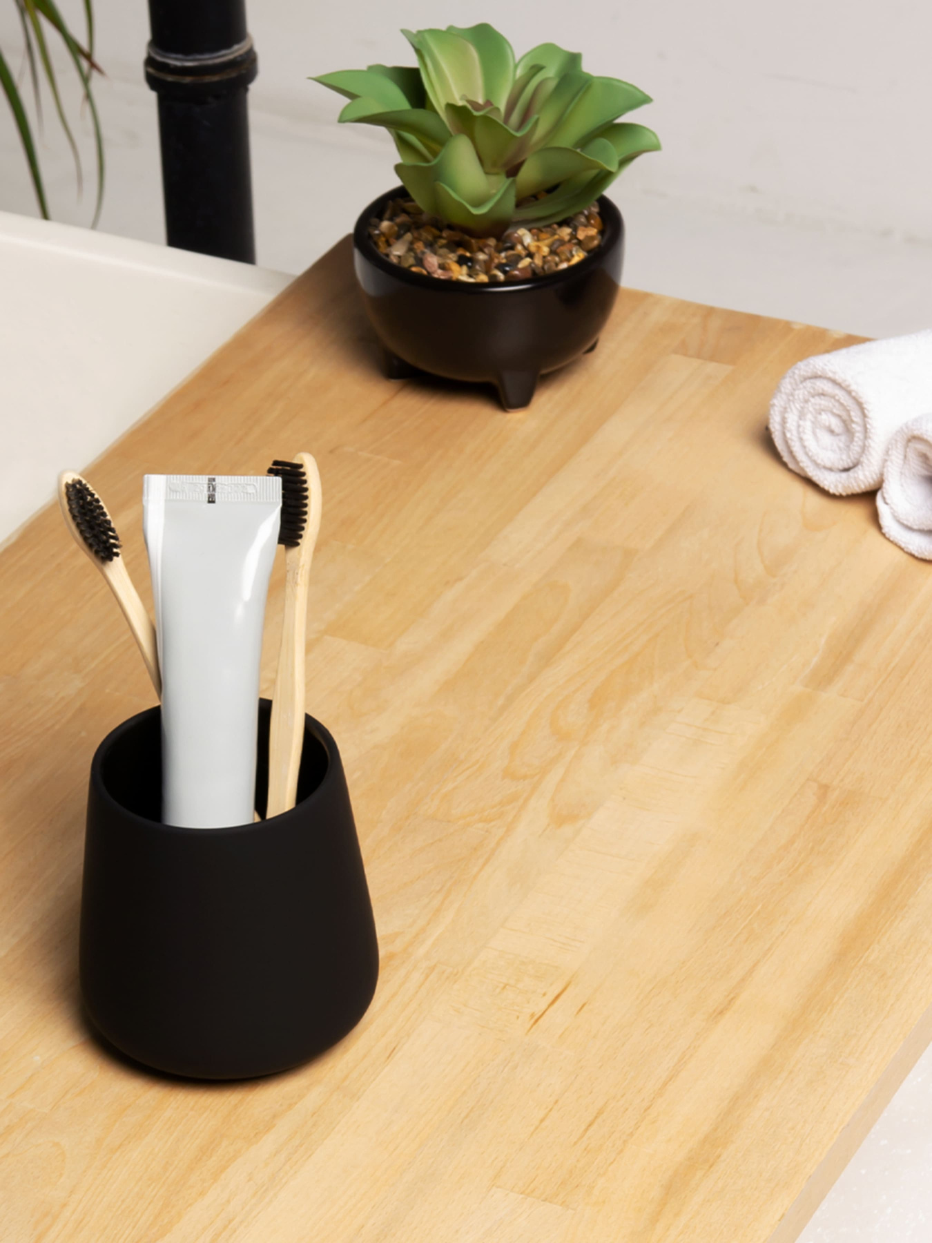 Подставка для зубных щеток и пасты черная Jersey MBM MY HOME модель BA-16 BLACK Фото