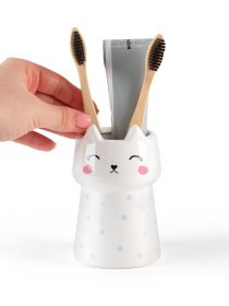 Подставка для зубных щеток и пасты белая Cute Cat MBM MY HOME модель BA-21 WHITE Фото