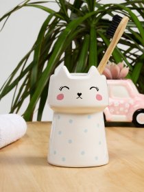 Подставка для зубных щеток и пасты белая Cute Cat MBM HOME модель BA-21 WHITE Фото
