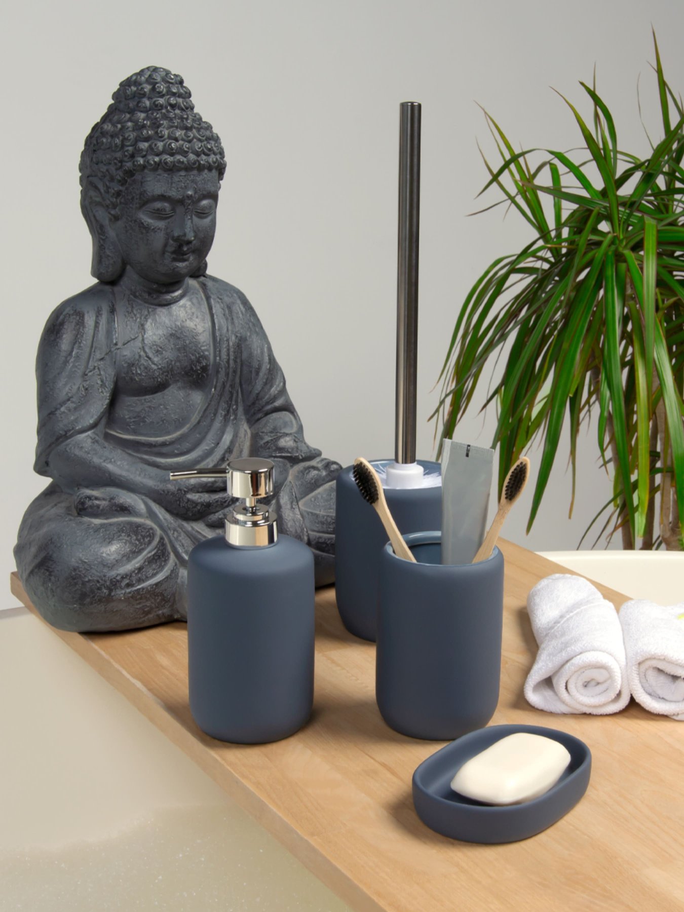 Подставка для зубных щеток и пасты серая Milan MBM MY HOME модель BA-22 GRAY Фото