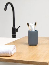 Подставка для зубных щеток и пасты серая Milan MBM MY HOME модель BA-22 GRAY Фото