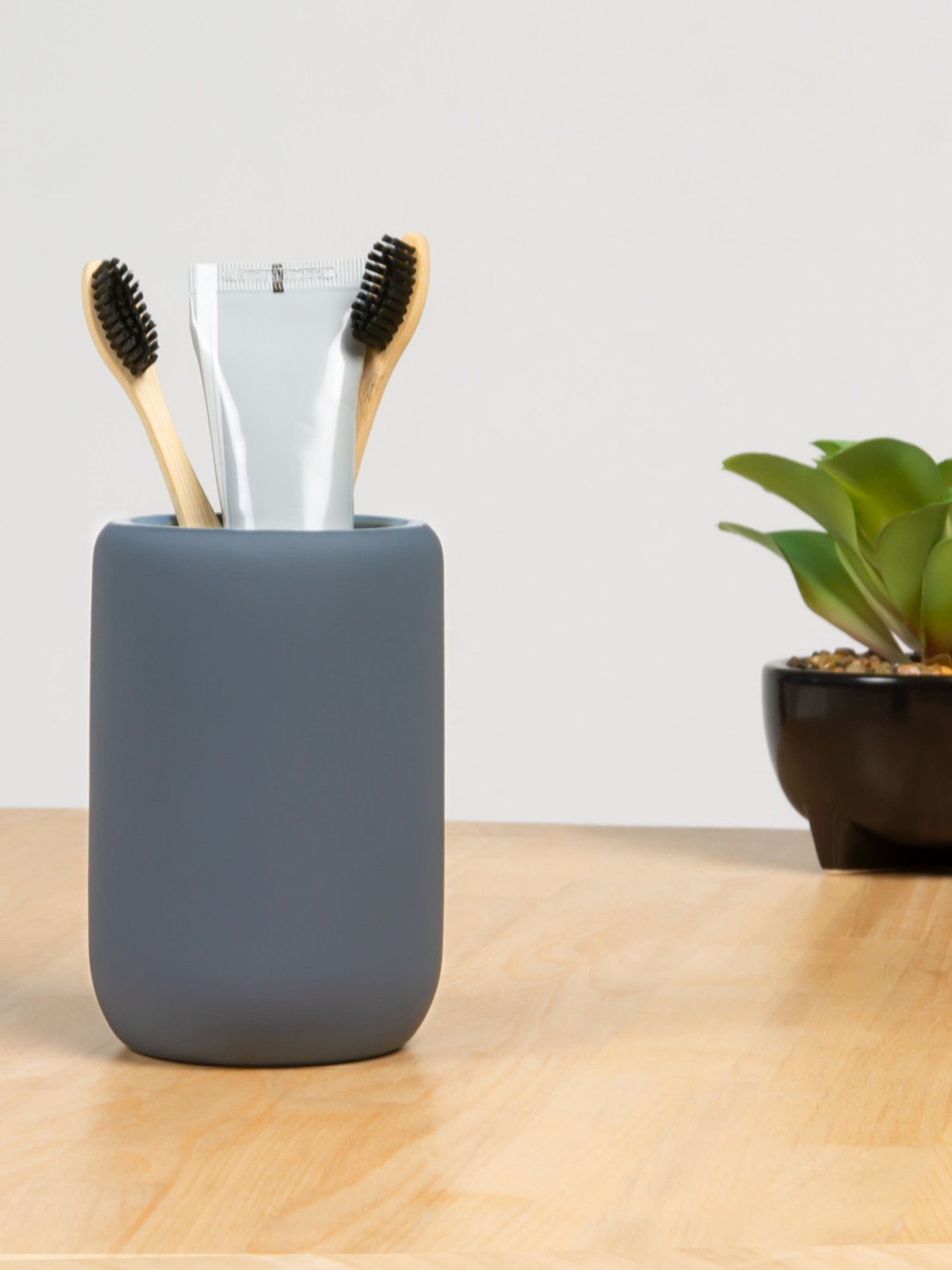 Подставка для зубных щеток и пасты серая Milan MBM HOME модель BA-22 GRAY Фото