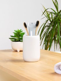 Подставка для зубных щеток и пасты белая Milan MBM HOME модель BA-22 WHITE Подставка для зубных щеток и пасты белая Milan MBM HOME модель BA-22 WHITE Фото