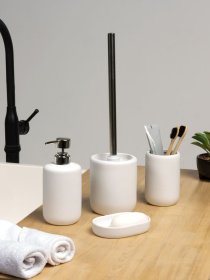 Подставка для зубных щеток и пасты белая Milan MBM HOME модель BA-22 WHITE Подставка для зубных щеток и пасты белая Milan MBM HOME модель BA-22 WHITE Фото