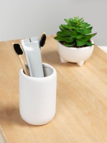 Подставка для зубных щеток и пасты белая Milan MBM HOME модель BA-22 WHITE Подставка для зубных щеток и пасты белая Milan MBM HOME модель BA-22 WHITE Фото