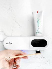 Органайзер для зубных щеток и пасты со стерилизатором клеящийся MBM MY HOME модель BP-36 WHITE Фото