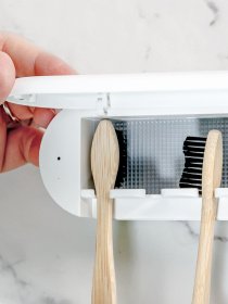 Органайзер для зубных щеток и пасты со стерилизатором клеящийся MBM MY HOME модель BP-36 WHITE Фото