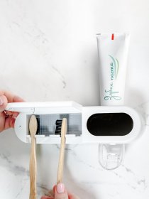 Органайзер для зубних щіток та пасти зі стерилізатором клейкий MBM HOME модель BP-36 WHITE Фото