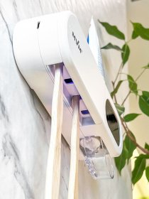 Органайзер для зубних щіток та пасти зі стерилізатором клейкий MBM HOME модель BP-36 WHITE Фото