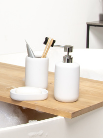 Диспенсер для рідкого мила білий Milan MBM HOME модель BA-23 WHITE Фото